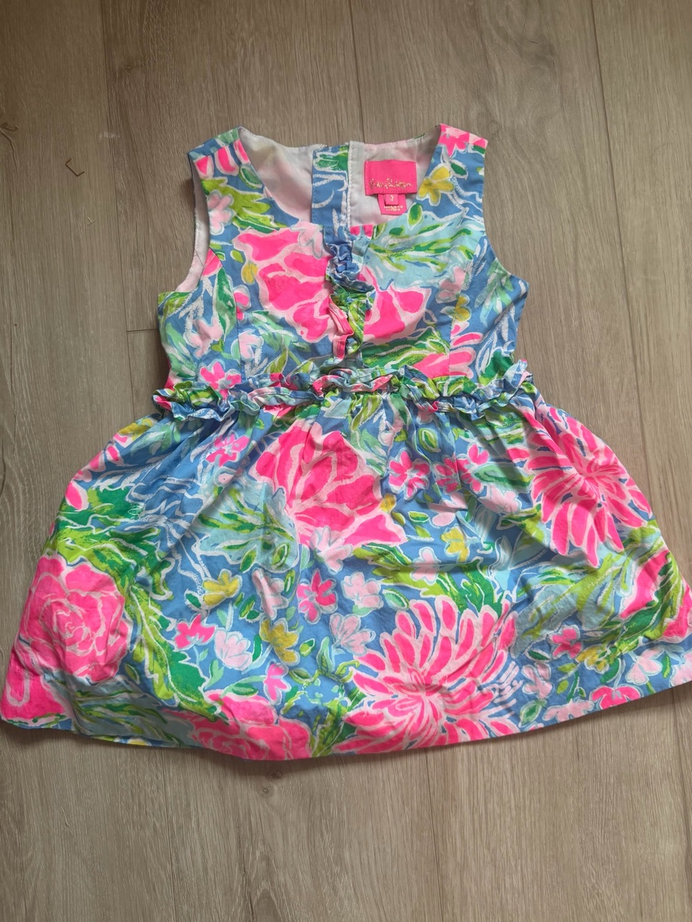 Lilly Pulitzer Girls Annalee Dress in Blue Bunny Buisness